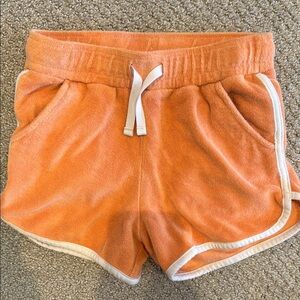 Orange Terry Cloth Shorts with White Trim